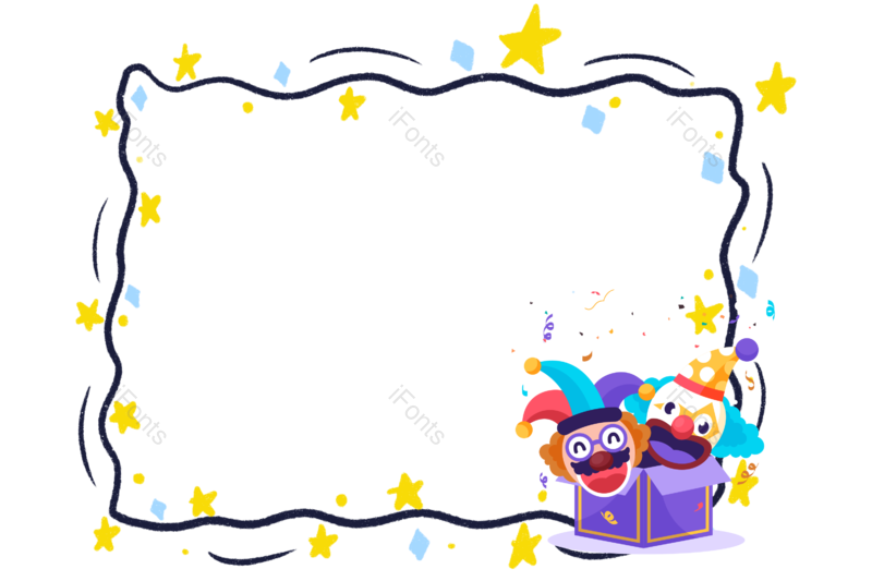 欢乐图片,小丑元素,手绘PNG,创意免抠素材